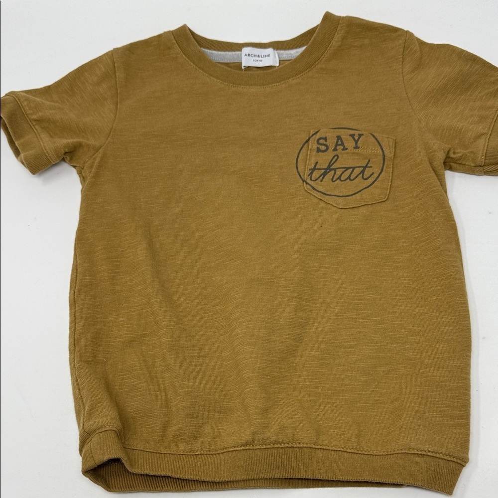 Arch & Line Kid’s Graphic Tee  'Say That'  “take it easy” approx size Kids Small